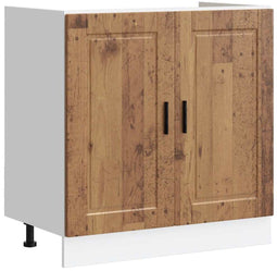 vidaXL - Spoelbakonderkast - Porto - 80x46x81,5 - cm - bewerkt - hout - oud - hout