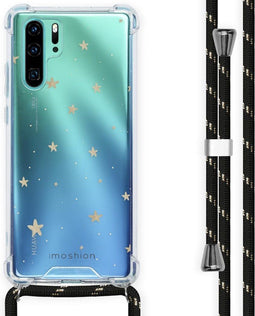 iMoshion Hoesje Geschikt voor Huawei P30 Pro Hoesje Met Koord - iMoshion Design Hoesje met Koord - Goud / Transparant / Goud
