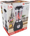 alpina Blender - Glazen Kan 1.5 L - 3 Standen - 230V 500W 50/60Hz - Zwart