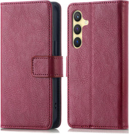 iMoshion Hoesje Geschikt voor Samsung Galaxy S24 Hoesje Met Pasjeshouder - iMoshion Luxe Bookcase - donkerrood