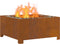 vidaXL - Vierkante - Vuurkorf - 60x60x30 - cm - Weerbestendig - Staal