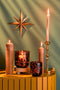 House of Seasons Theelichthouder - H15 x Ø14 cm - Bruin Glas