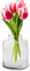 Jodeco Bloemenvaas Willem - helder transparant - glas - 19 x 17 cm - fles vorm vaas
