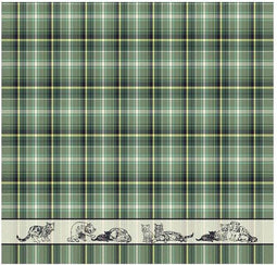 DDDDD Family Cat - Theedoek - 60x65 cm - Set van 6 - Green