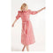 Red striped midi shirt dress - maat XL
