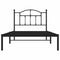 vidaXL - Bedframe - met - hoofdbord - metaal - zwart - 100x190 - cm