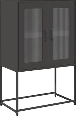 vidaXL - Hoge - kast - 68x39x107 - cm - staal - zwart