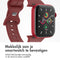 imoshion Siliconen⁺ bandje - Geschikt voor Apple Watch 1, 2, 3, 4, 5, 6, 7, 8, 9, 10 (42 mm), SE - 38/40/41 mm - Rood - S/M
