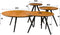 Salontafel Teca set van 4 rond - Bruin
