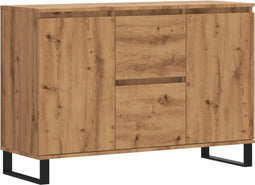 vidaXL - Dressoir - 104x35x70 - cm - bewerkt - hout - artisanaal - eikenkleurig