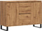 vidaXL - Dressoir - 104x35x70 - cm - bewerkt - hout - artisanaal - eikenkleurig