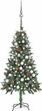 vidaXL - Kunstkerstboom - met - verlichting - kerstballen - dennenappels - 150 - cm