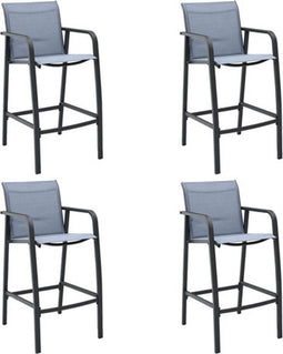 vidaXL - Tuinbarstoelen - 4 - st - textileen - grijs