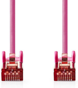 Nedis CAT6 Netwerkkabel - RJ45 Male - RJ45 Male - S/FTP - 1.00 m - Rond - LSZH - Roze - Polybag