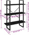 vidaXL - Boekenkast - met - 3 - schappen - 80x30x105 - cm - massief - grenenhout - zwart