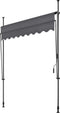 tectake® Klemluifel - Balkonluifel - Hoogte verstelbaar - UV-bestendig - Waterafstotend - Breedte 200 cm - Antraciet