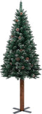 vidaXL - Kerstboom - met - echt - hout - en - sneeuw - smal - 180 - cm - groen