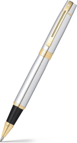 Sheaffer rollerball - 300 - zwart met glanzend goud en chroom - penpunt M - schrijfkleur zwart - SF-E1934251