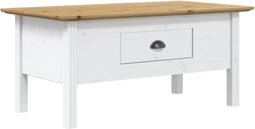 vidaXL - Salontafel - BODO - 100x55x46 - cm - massief - grenenhout - wit - en - bruin