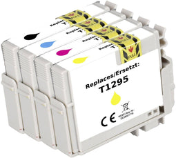 Renkforce RF-5718864 - Inktcartridge - Compatibel met Epson T1295, T1291, T1292, T1293, T1294 - Zwart Cyaan Magenta Geel (4 stuks)