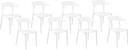 Beliani GUBBIO - Stoel set van 8 - Wit - Kunststof