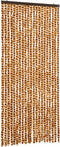 vidaXL - Vliegengordijn - 90x200 - cm - chenille - okerkleurig - en - wit