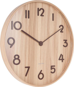 Wandklok Pure - Licht lindehout - Large - Ø60cm
