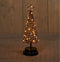 Verlichte figuren zwarte 3D lichtboompje/metalen boom/kerstboompje met 30 led lichtjes 30 cm - Kerstversiering/kerstdecoratie