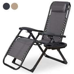 Novitaa NOVDC01A - Opvouwbare Ligstoel - Verstelbaar 30°-90° - Grijs