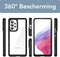 Podec Samsung Galaxy A53 - Telefoonhoesje - Anti-Shock Case Cover met 2x Screenprotector - Zwart Transparant (2 stuks)
