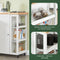 SoBuy FKW75-WN - Buffetkast - Wielen en 3 planken - Wit