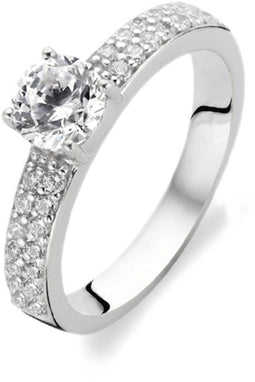TI SENTO - Dames Ring - 925 zilver - Zirkonia wit - Maat 15.25 mm / maat 48 - 1795ZI