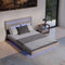Juskys Lissabon - Zwevend bed - Incl. LED - Beige - 140x200cm