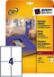 Etiket hoogglans Avery 139x9 - 1 mm - wit doos 40 vel 4 etik/vel permanent