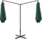 vidaXL - Parasol - dubbel - met - stalen - paal - 600 - cm - zandkleurig