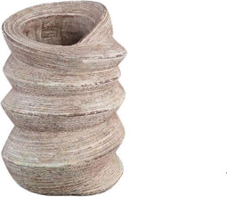 PTMD Curv Bloempot - H32 x Ø22 cm - Cement - Creme