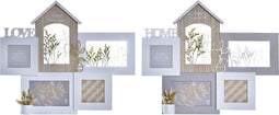 Fotolijsten DKD Home Decor Love Home Hout Bloem Natuurlijk (46 x 3 x 39 cm) (2 Stuks)