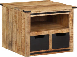 vidaXL - Salontafel - met - lades - 50x50x40 - cm - massief - mangohout