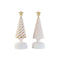 Kerstversiering DKD Home Decor Wit Gouden 9 x 9 x 25 cm (2 Stuks)