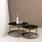 Stalux Salontafelset - Set Saar - Duurzaam ontwerp - Eenvoudige montage - Modern design - Zwart Eikenhout - 80 cm