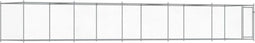 vidaXL - Hondenhok - met - deur - 10x2x1,5 - m - gegalvaniseerd - staal - grijs