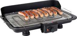 Korona 46117 | Elektrische tafelgrill | Elektrische BBQ | 2200 watt | XXL-grillrooster: 51 x 30 cm groot | BBQ voor op tafel | Indicatielampje | Regelbare temperatuurinstelling | Kleur: zwart
