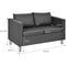 Coast Tweezitsbank - 120x60x62,5 cm - PU-leer - Grijs