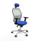 Piqueras y Crespo 2D086G1 - Bureaustoel - Verstelbare hoogte met hoofdsteun - Blauw