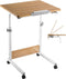 VDD Laptoptafel - Verrijdbaar bureau - Hoogte verstelbaar 68-96 cm - Kantelbaar bureaublad - Wit-bruin