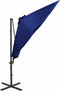 vidaXL - Zweefparasol - met - paal - en - LED-verlichting - 300 - cm - azuurblauw