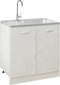 vidaXL - Gootsteen - met - afvoerset - 800x500x155 - mm - roestvrij - staal - zilver