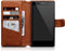 Qubits - luxe echt lederen wallet hoes - Geschikt voor Sony Xperia L2 - cognac