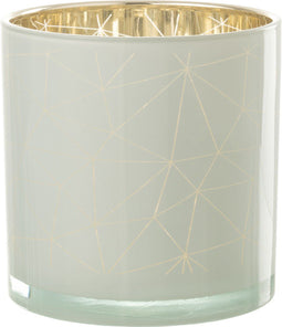 J-Line windlicht Milano - glas - wit/goud - large