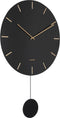 Wall clock Impressive pendulum black w. gold